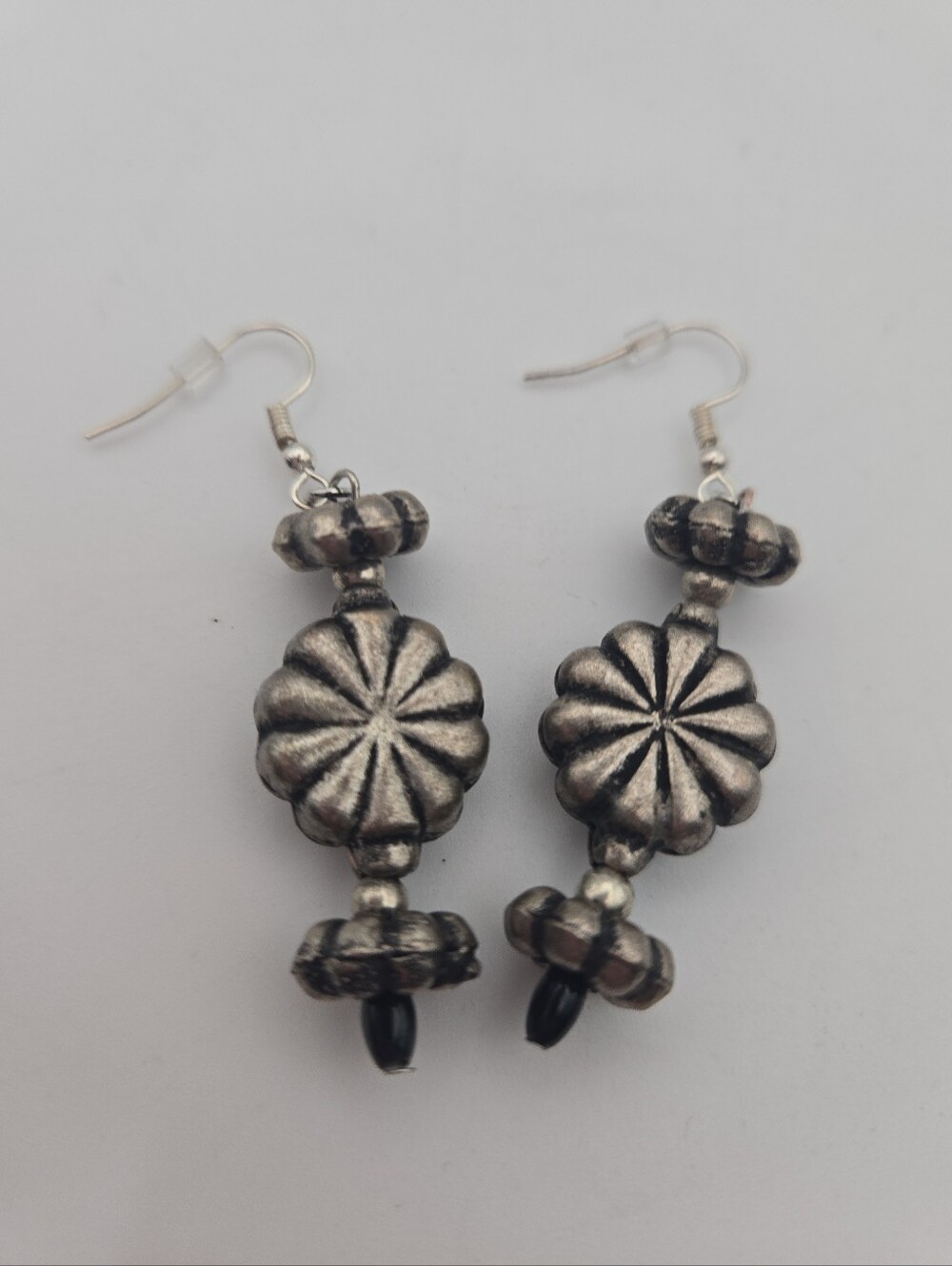 Handmade Silver Tone Southwestern Style Dangle Earrings